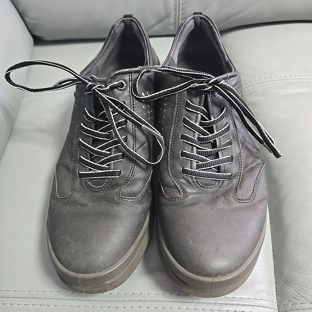Ecco Cage Pro Hydromax Black Leather Spikeless Golf Shoes Men's Size‎ 42/8-8.5